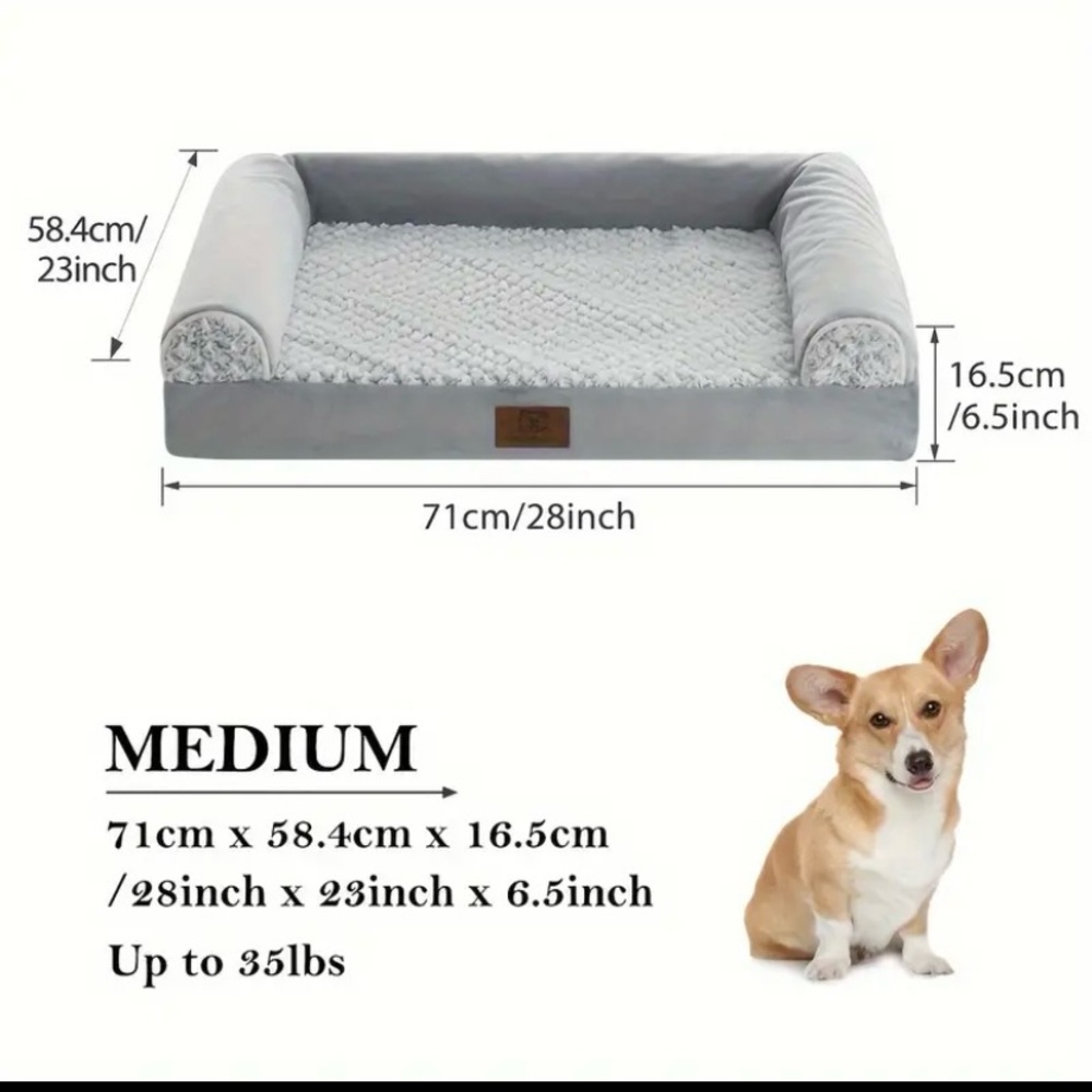 New medium dog bed like the one shown or similar with a carrying case.